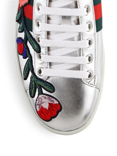 embroidered rose gucci shoes|gucci ace floral stockx.